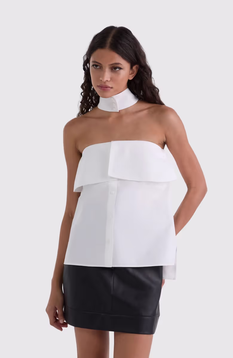 Strapless Poplin Blouse