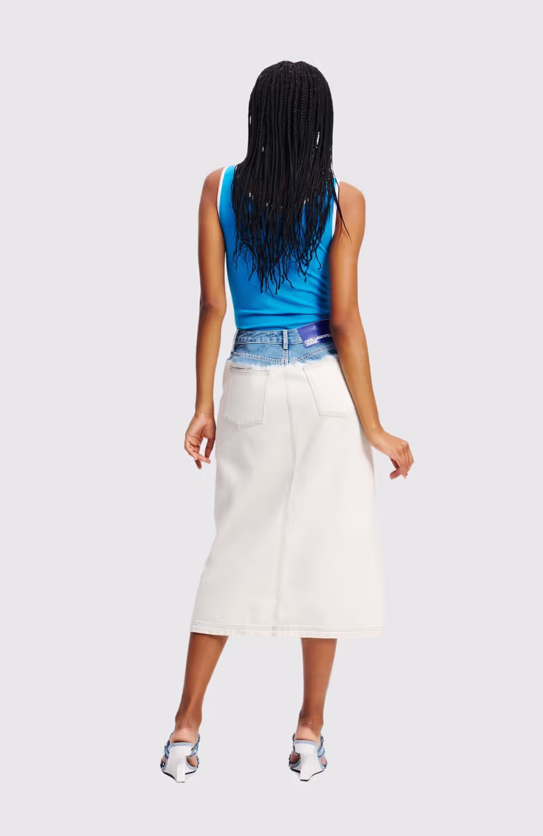 Klj Ombre Denim Midi Skirt