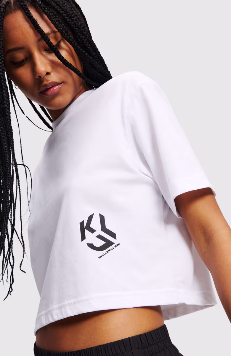 Klj Reg Cropped Monogram Tee