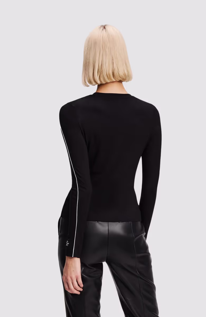 Contrast Piping Lslv Top