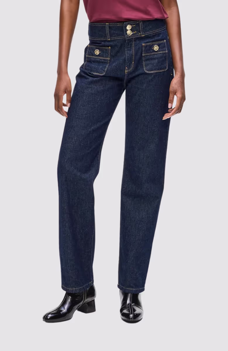 Retro Straight Denim Pants