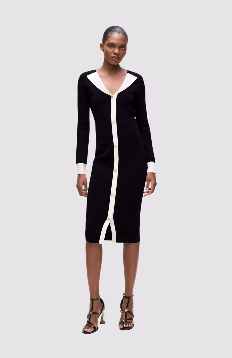 Black And White Knit Dress