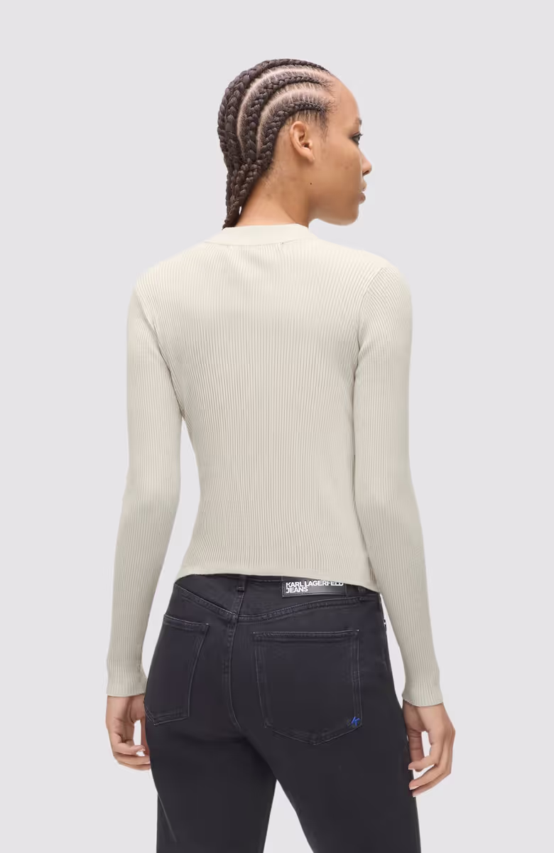 Klj Cut Out Mock Neck Sweater
