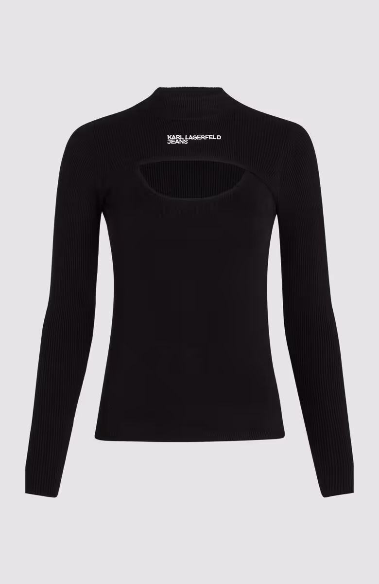 Klj Cut Out Mock Neck Sweater