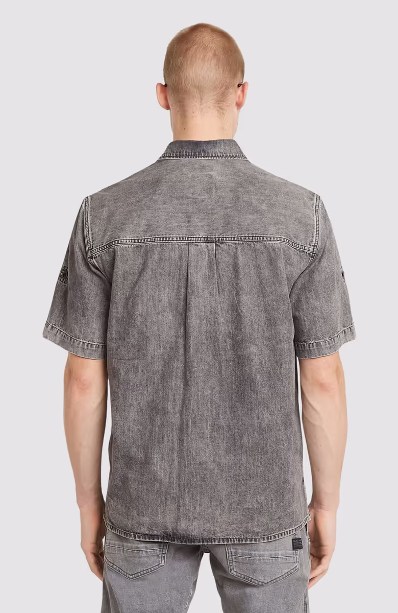 Slanted double pocket regular shirt s\s