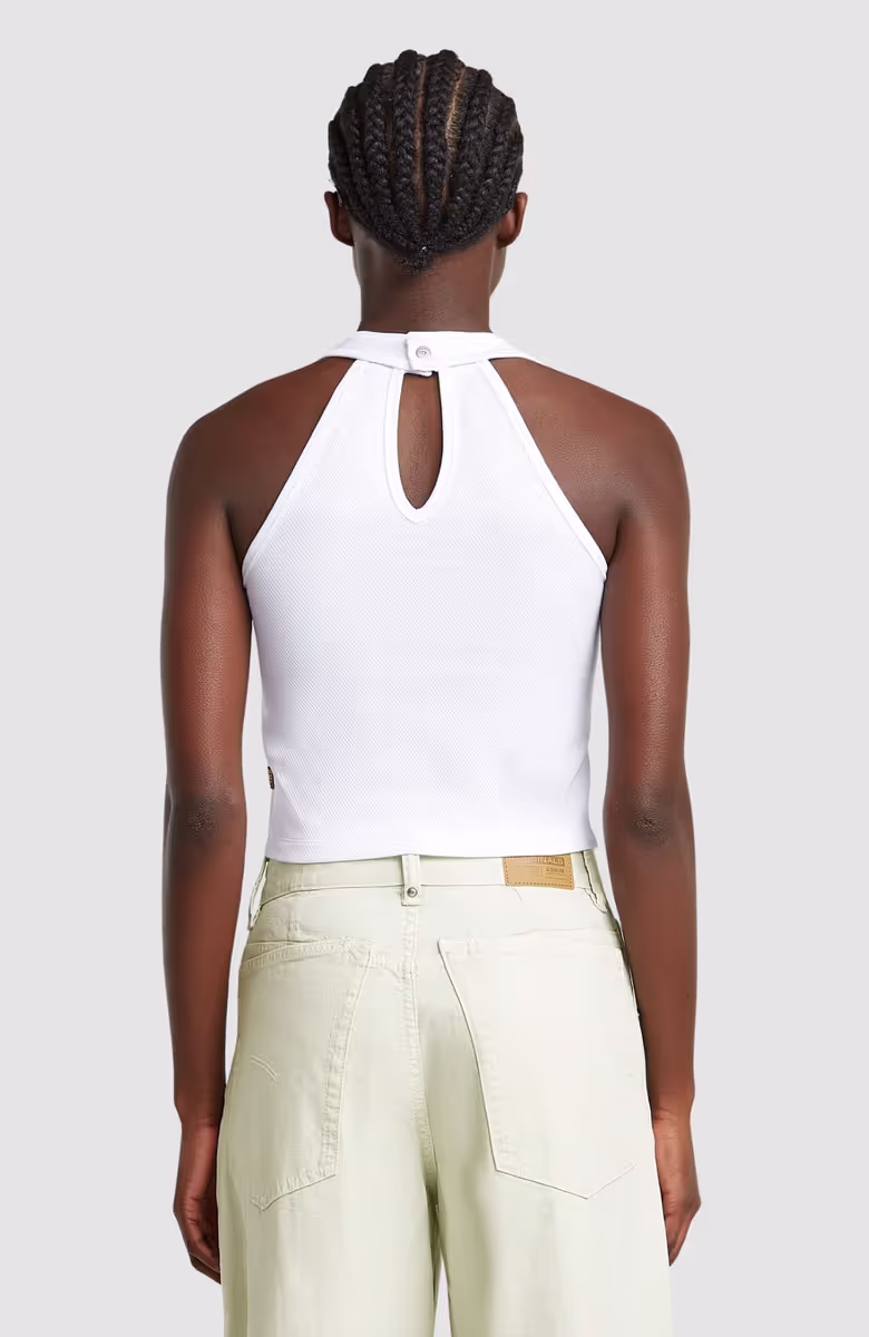 Back snap slim cropped t wmn