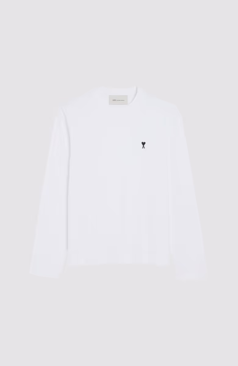 LS TSHIRT WITH CONTRASTED AMI DE COEUR