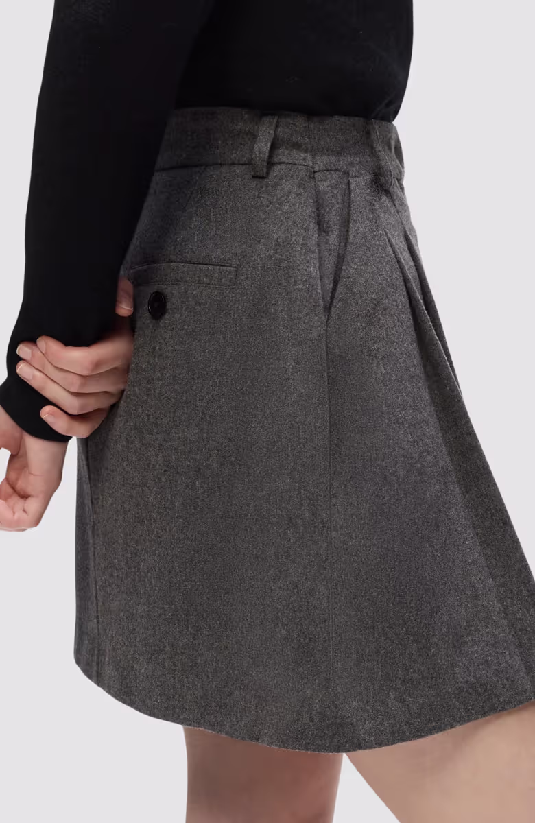 Flannel Pleated Mini Skort