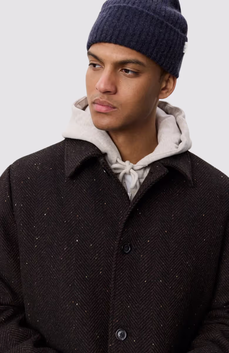 Herringbone Wool Coat