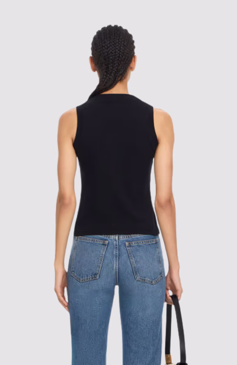 Off Stamp Rib Round Tank Top