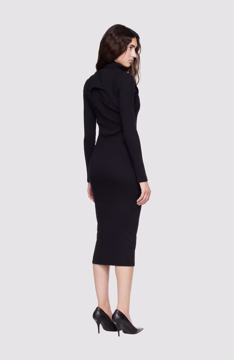 Off Stamp Rib Round Long Dress