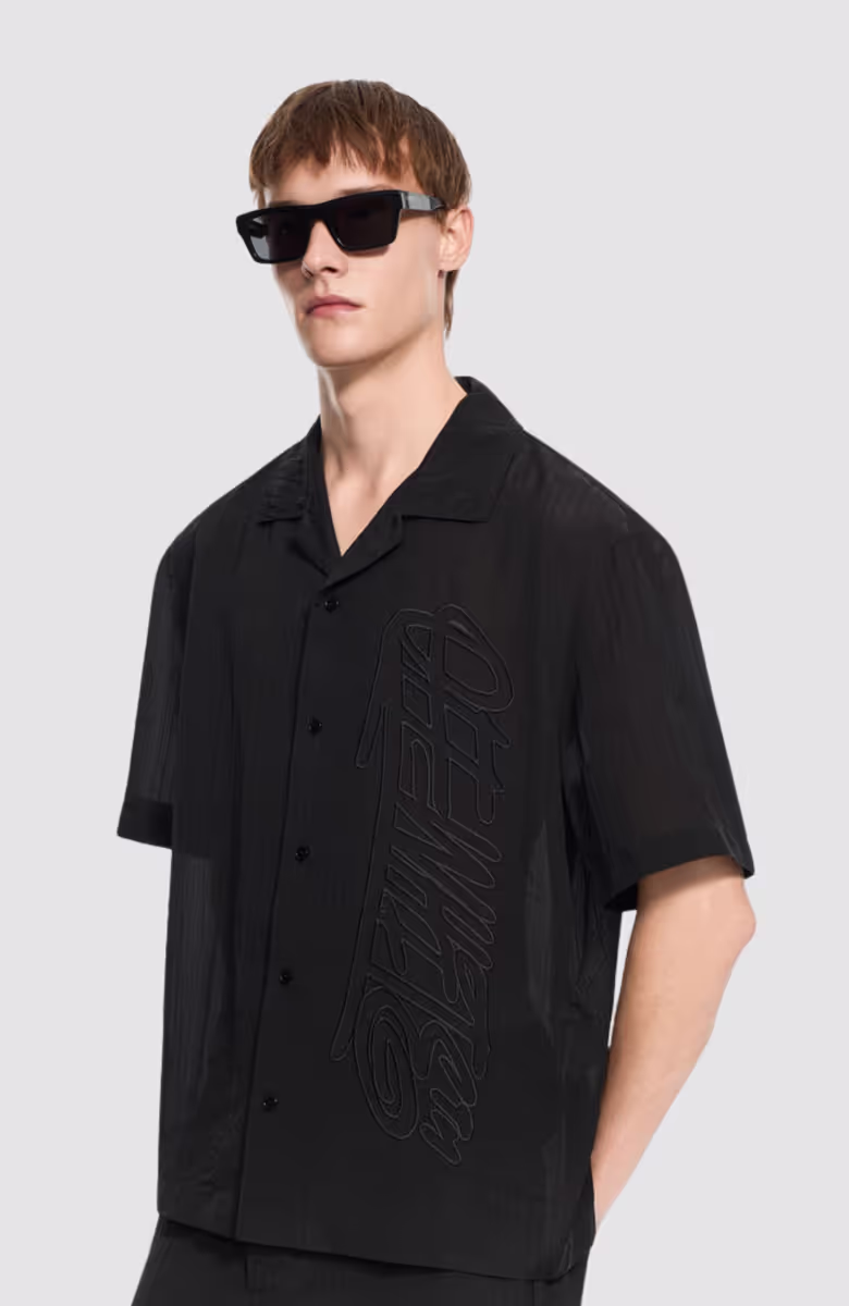 Handstyle Logo Organza Bowling Shirt