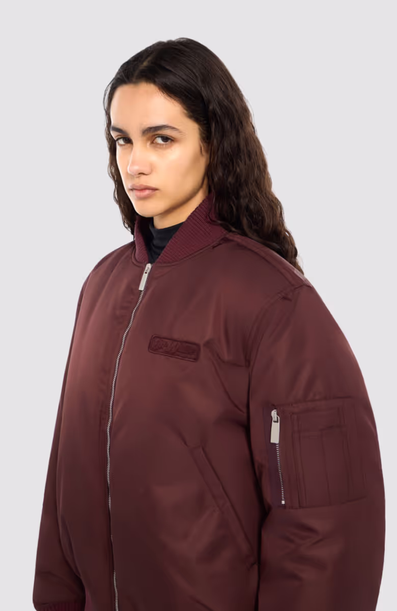 Embr Off White Nylon Bomber