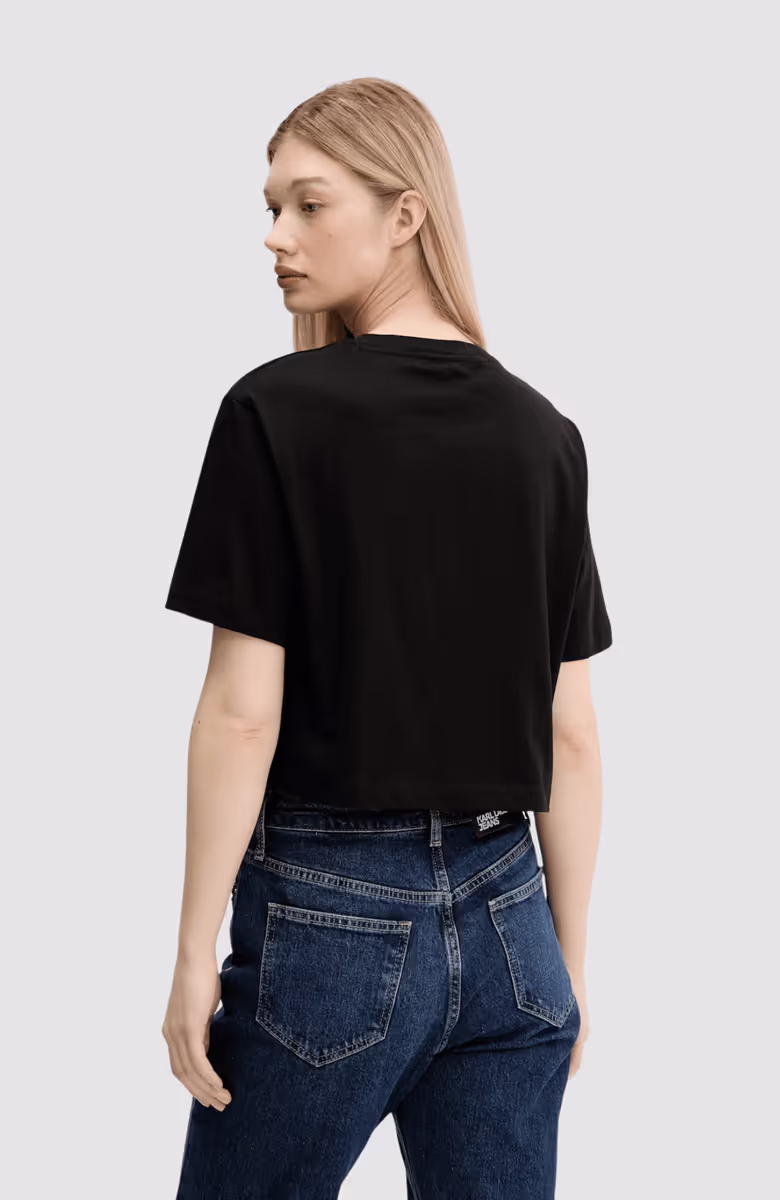 Klj Regular Cropped Flower Tee