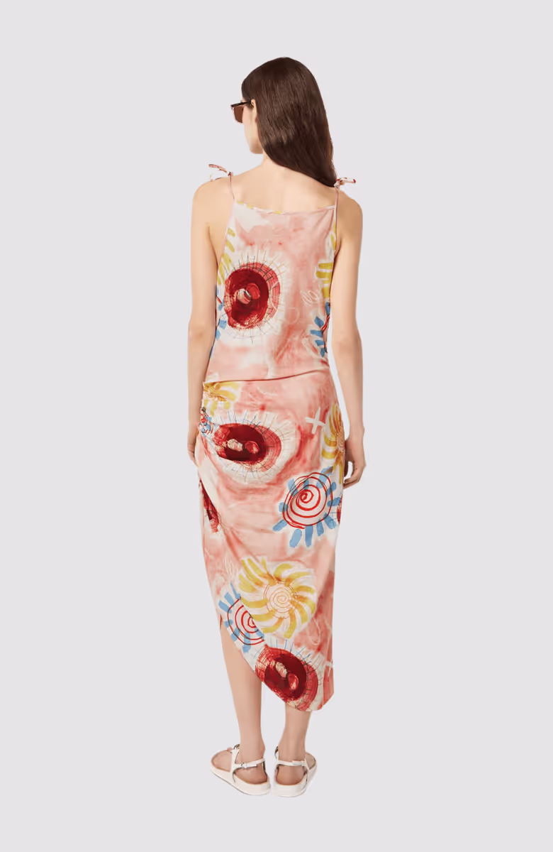 Linen Viscose printed mini dress