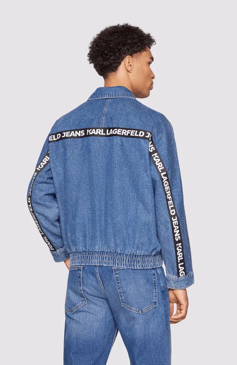 KLJ Logo Denim Bomber Jacket