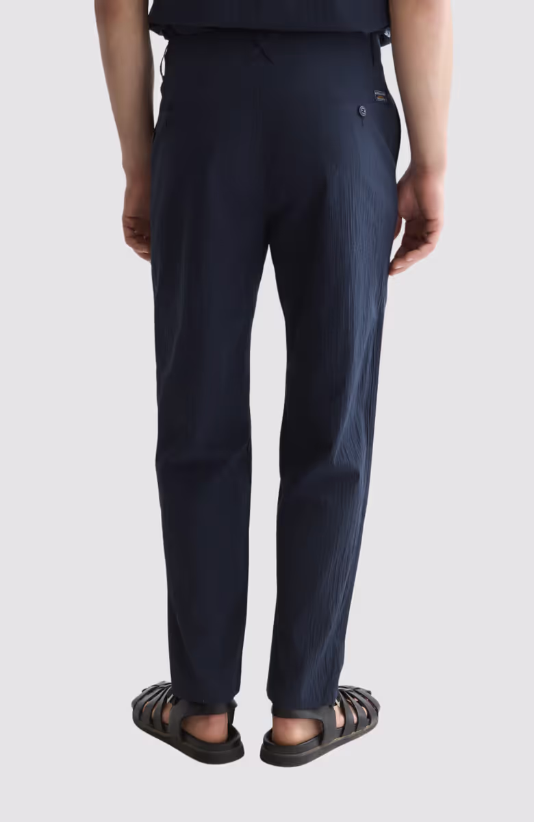 Crinckled Cotton-Blend Relaxed Straight-Fit Chino