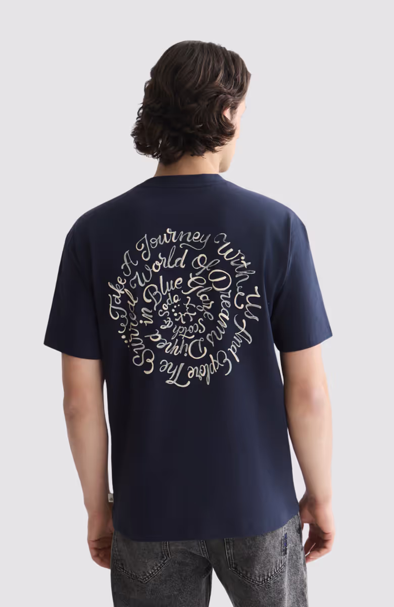 Delfts Blauw Front And Back Artwork Relaxed-Fit T-Shirt