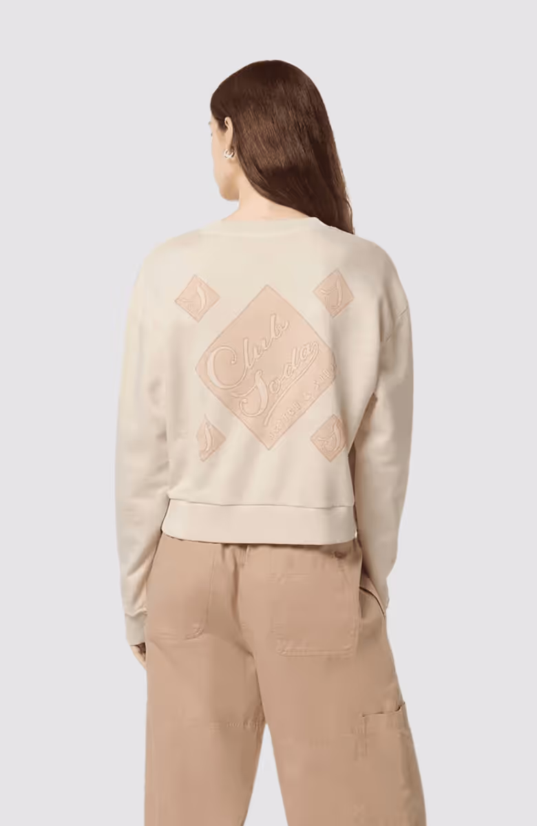 Front back artwork garment dye loose fit sweatshirt
