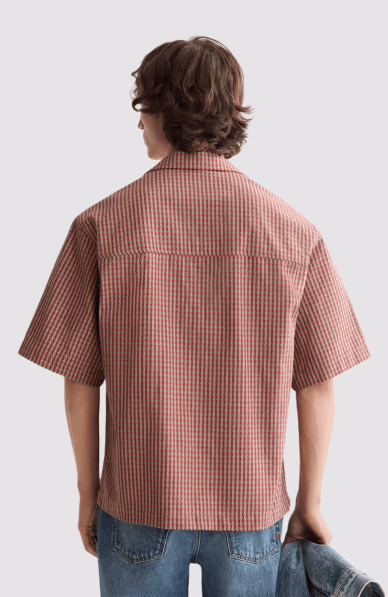 Micro Geo Print Short-Sleeved Shirt