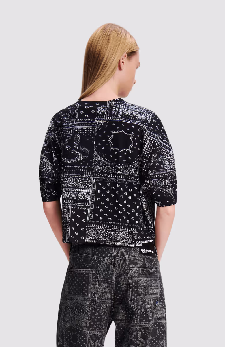 KLJ Oversize Crop Aop Sslv Tee