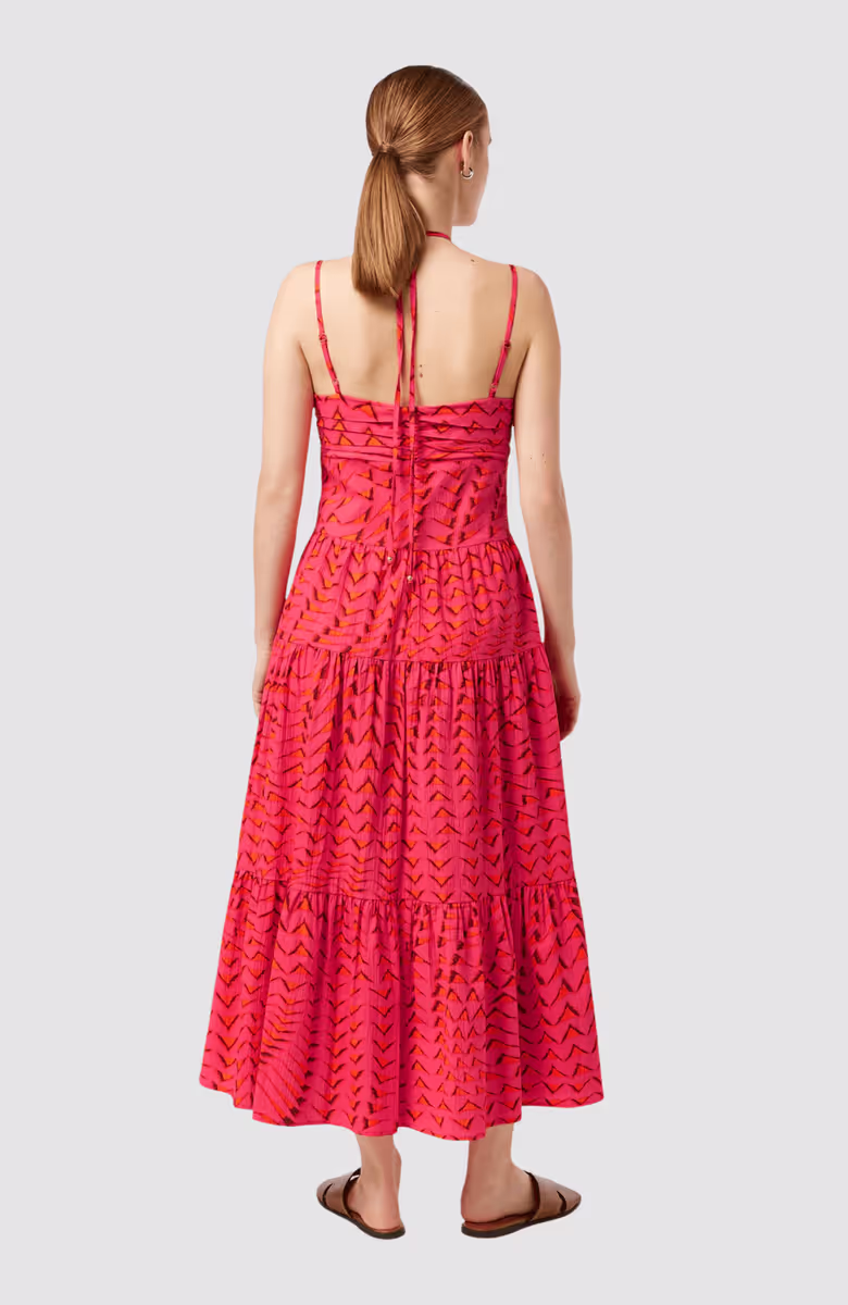 Cotton seersucker midi dress