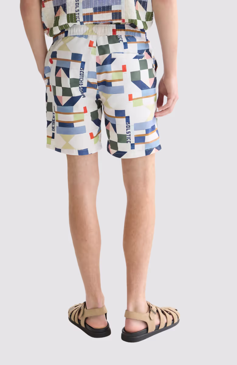 Printed midlength swim shorts