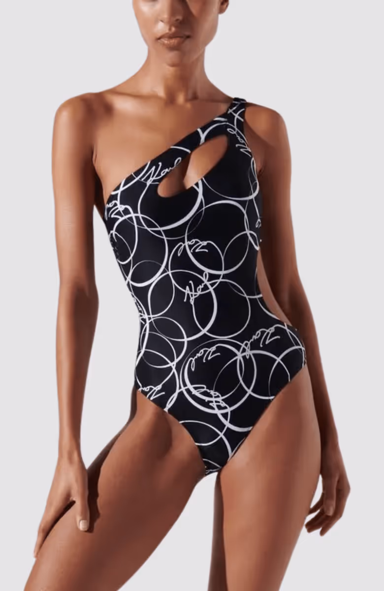 Karl Circle Cut-Out Swimsuit