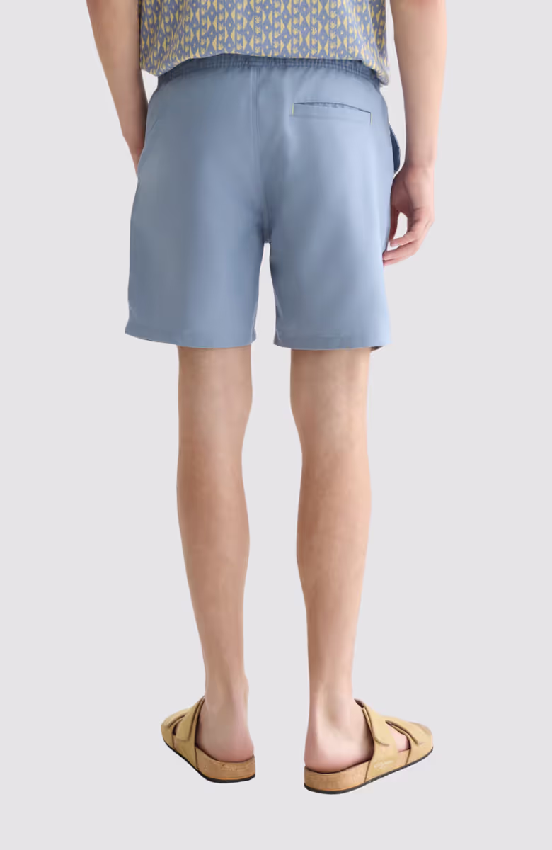 Solid midlength swim shorts