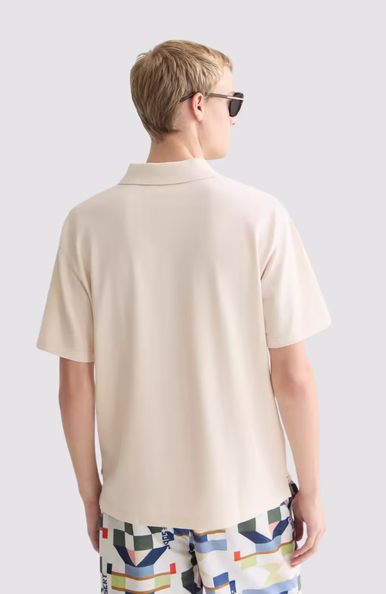 3 crosses pique relaxedfit garmentdyed polo