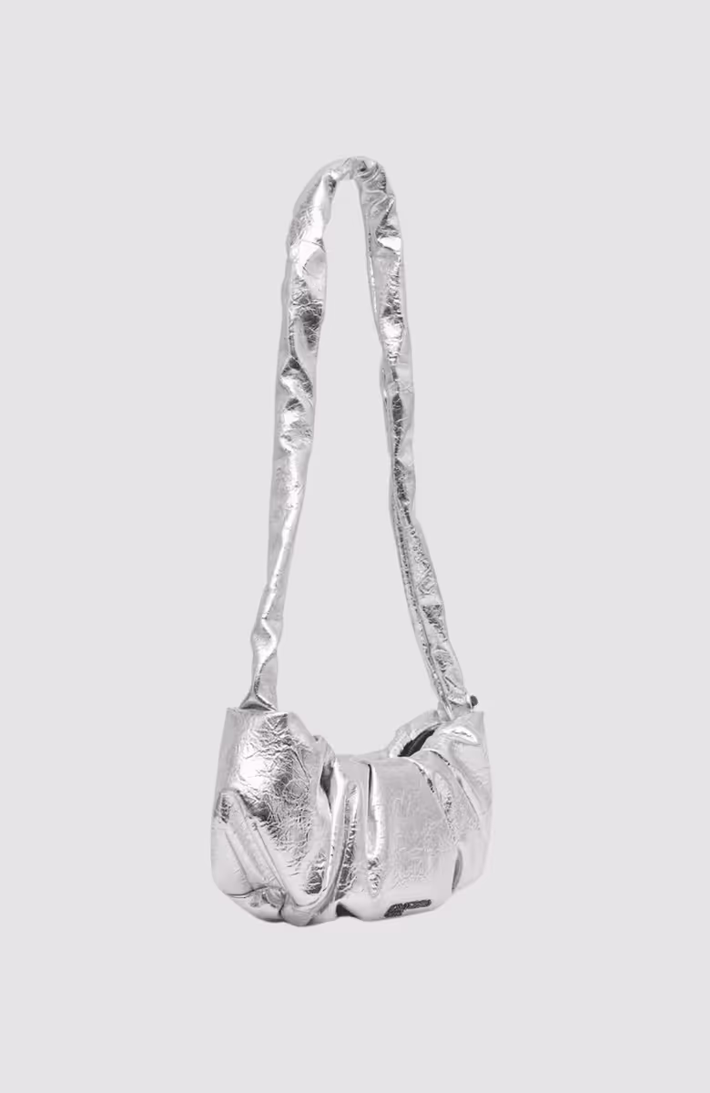 KLJ Gathered Shldr Bag Silver