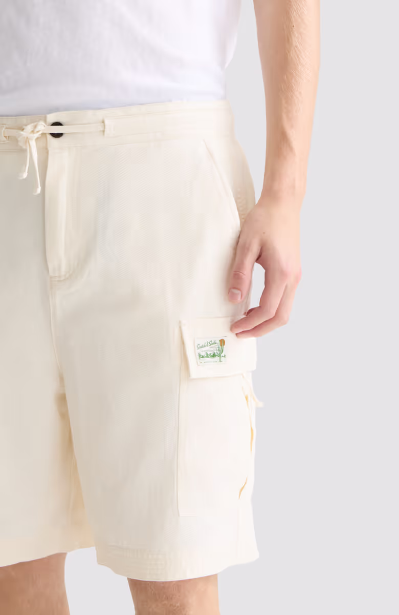 Linenblend relaxedfit cargo bermuda shorts