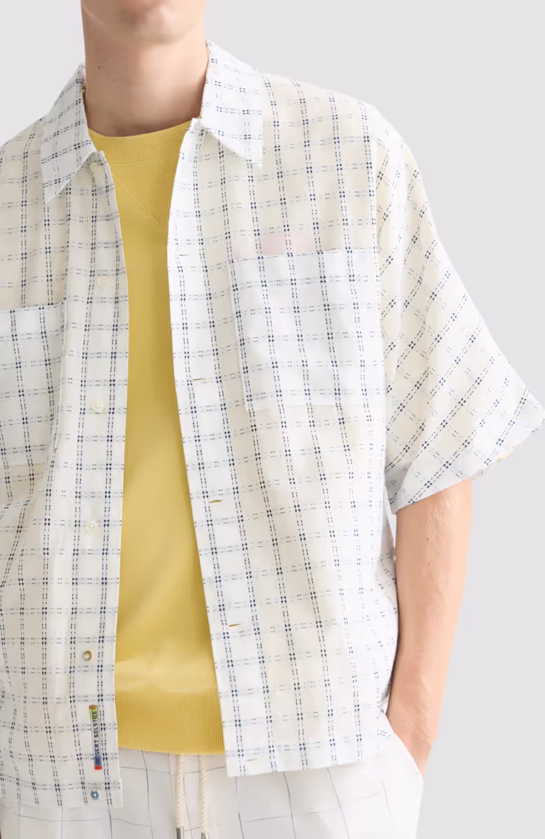 Check loosefit shortsleeved shirt