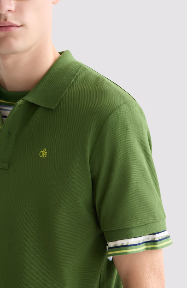 Seasonal core pique chest logo polo