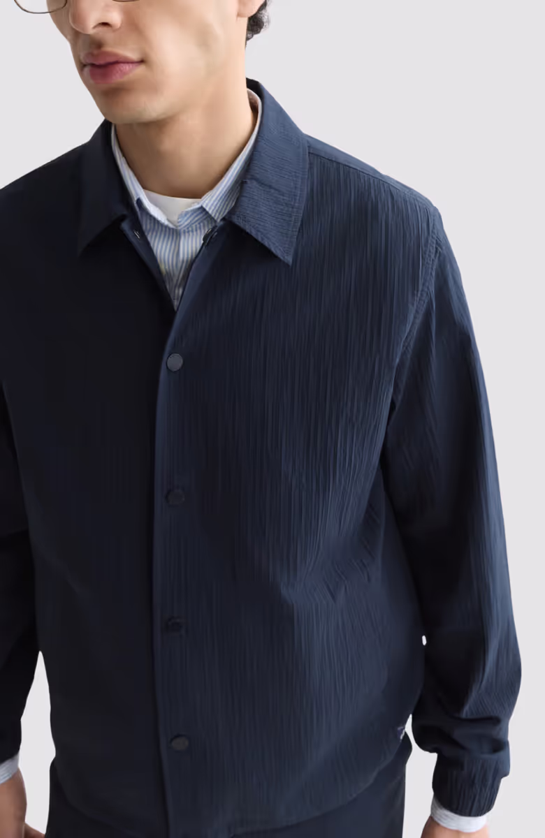 Crinckled Cotton-Blend Coach Jacket