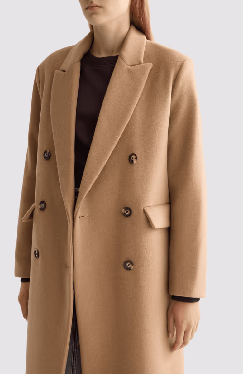 Double Breasted Tailored Wool blend Coat