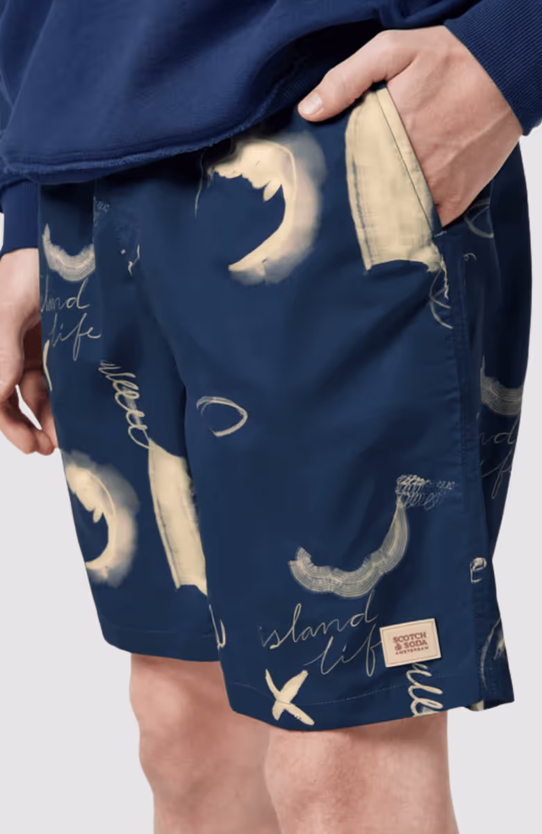 Printed Long-Length Swimshort