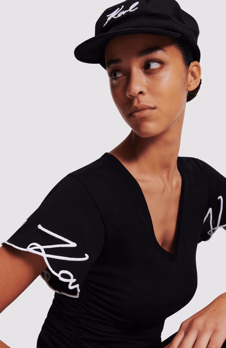 Karl Signature Slv Hem T-Shirt