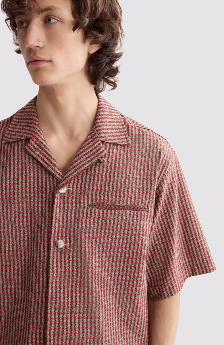 Micro Geo Print Short-Sleeved Shirt