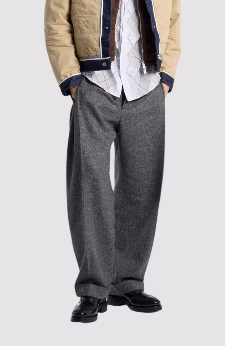Tweed2 Wide Pleat Pant