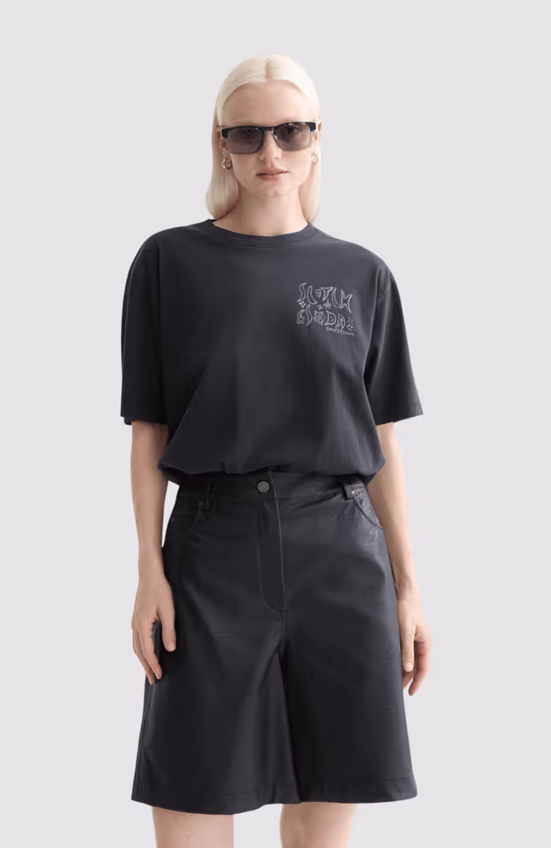 Washed artwork loose T-shirt