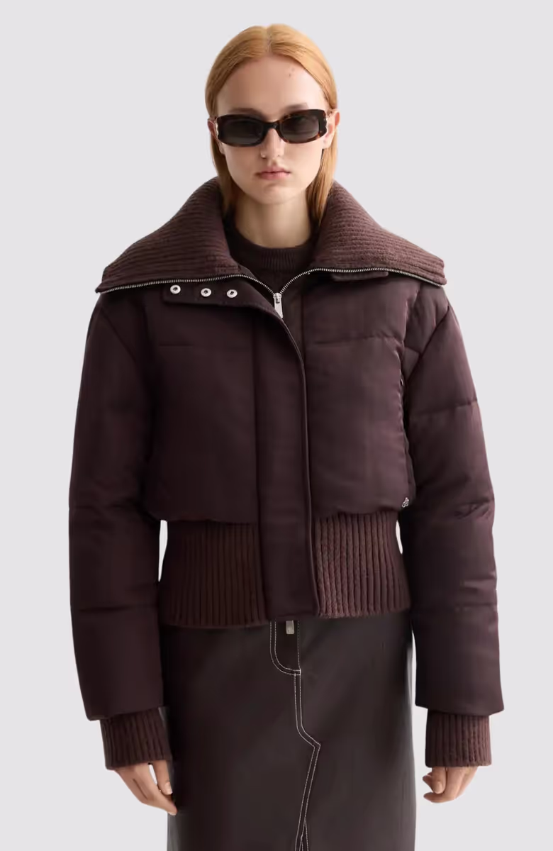 Aviator collar puffer