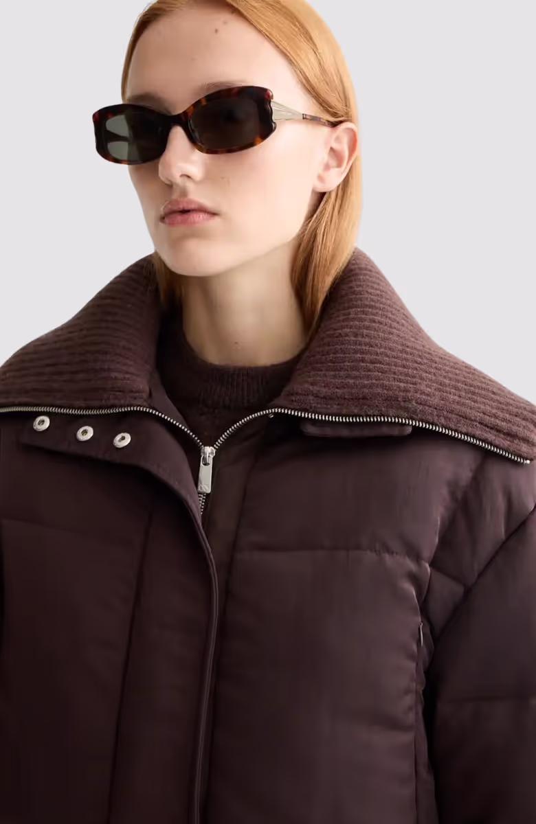 Aviator collar puffer