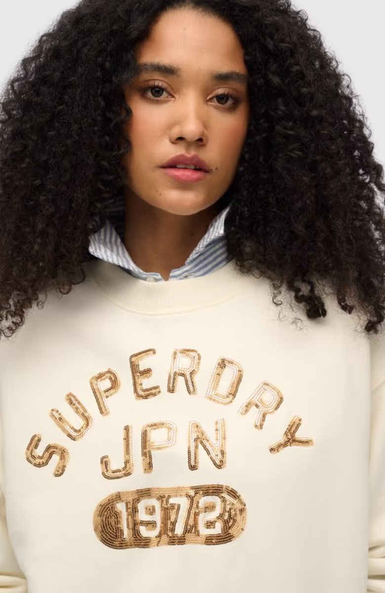 EMBELLISHED VARSITY LOOSE CREW