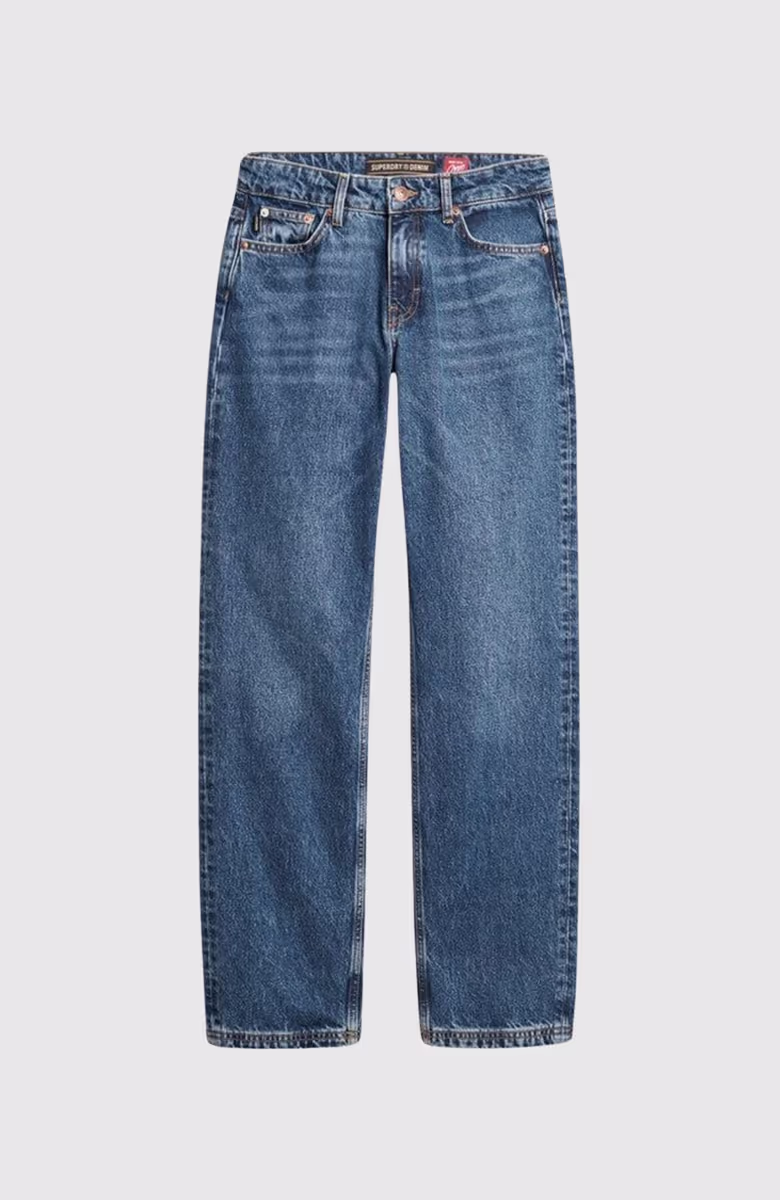 Mid Rise Straight Leg Jean