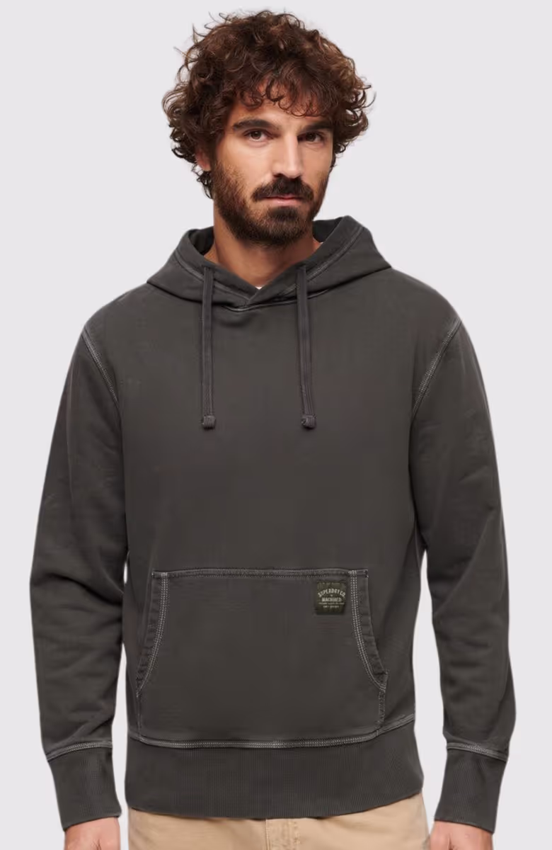 Contrast Stitch Relaxed Hoodie
