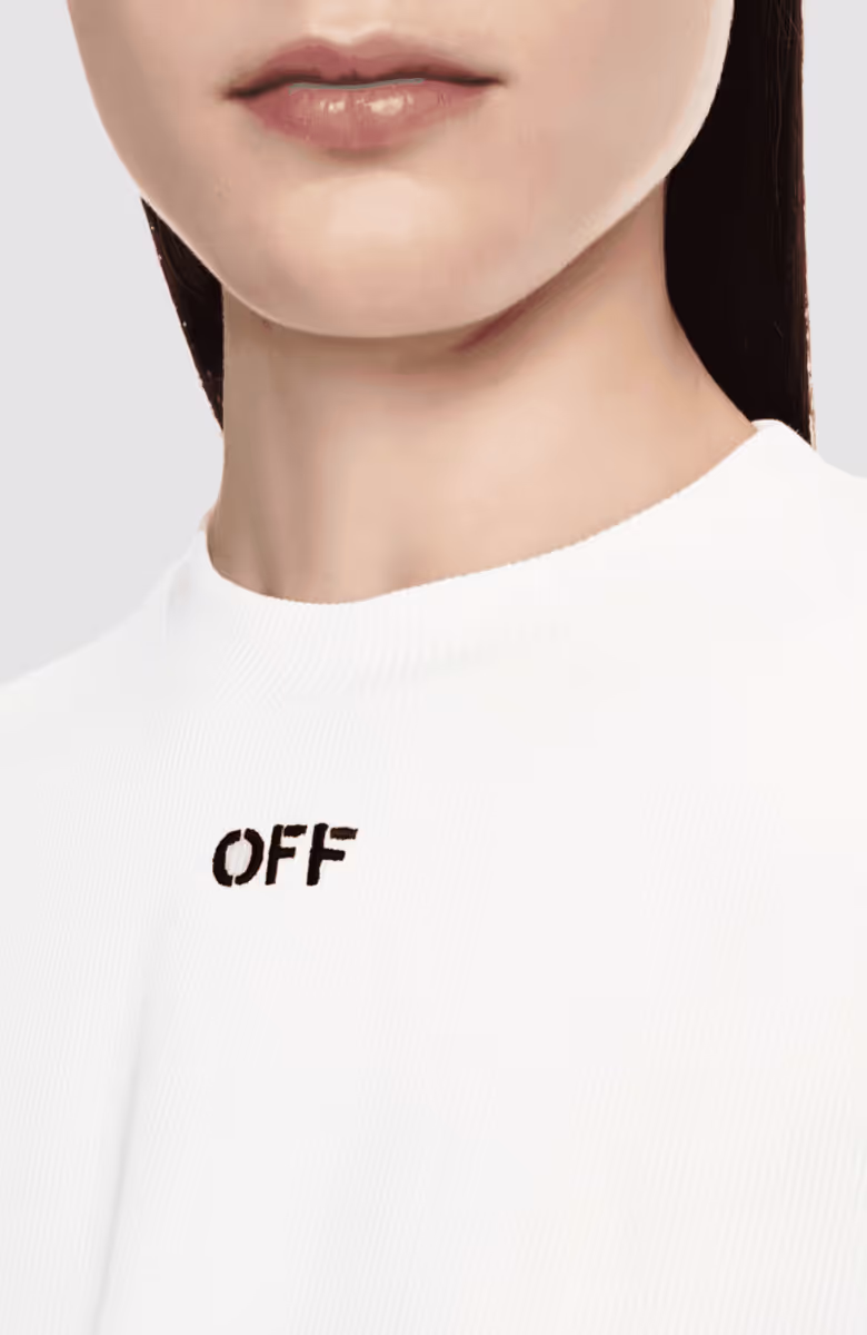 Off Stamp Rib Cropped Tee