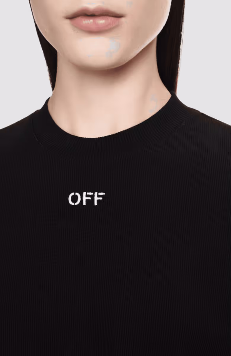 Off Stamp Rib Cropped Tee