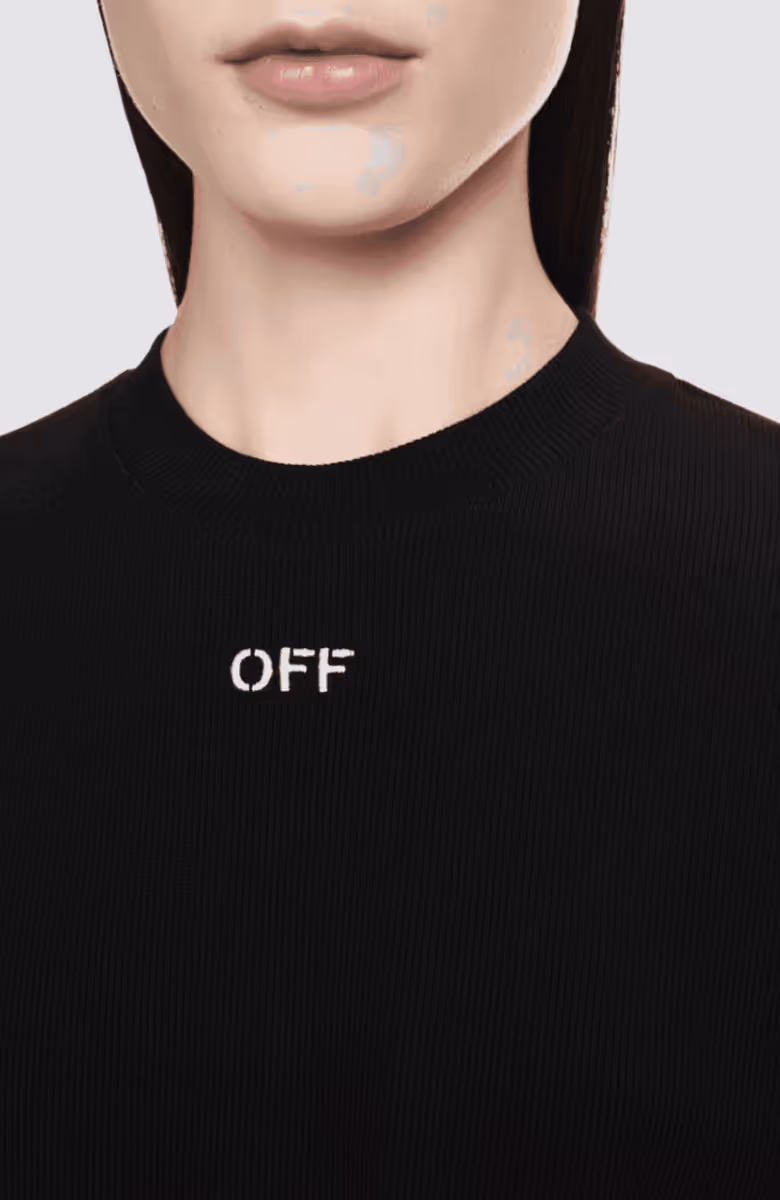 Off Stamp Rib Cropped Tee