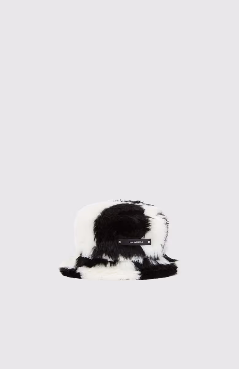 K/Check Faux Fur Buckethat